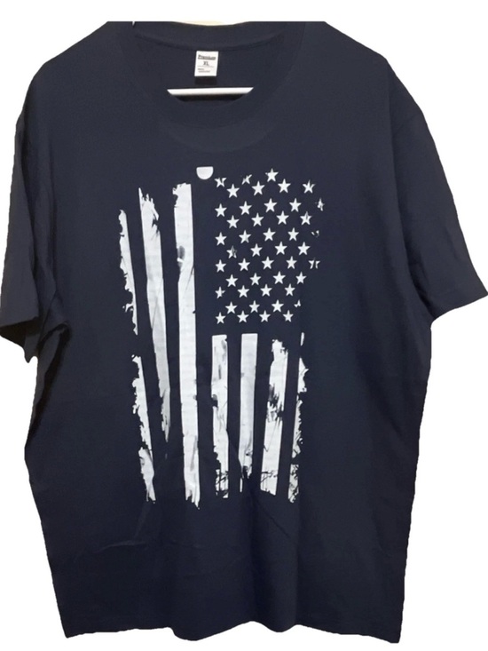 no brand Other - Men's Navy Short-Sleeve Flag Graphic Tee